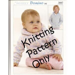 New Sirdar 3087 Snuggly Domino DK Baby Child Hoodie Sweater Knitting Pattern